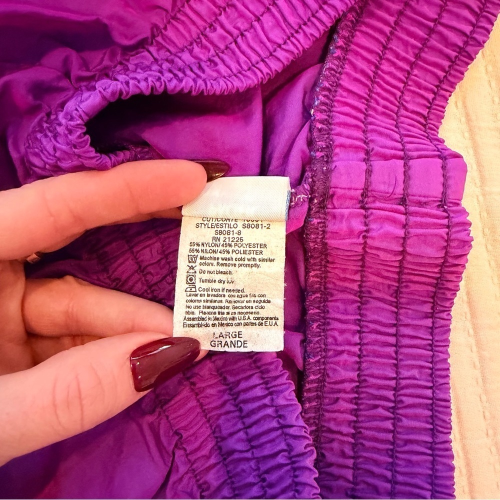 Pacific Connections Vintage 80's Neon Purple Pull On Shorts 3" Inseam Size Large - Picture 7 of 10